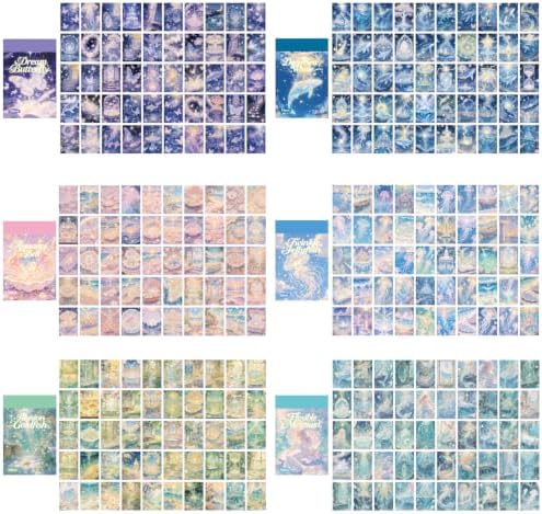 6 Sets 300 Sheets Washi Stickers for Journaling, Colorful Ocean Sticker Book with Sea Creatures, Dreamy Style Scrapbook Sticker Set for Bullet Journal Art Diary Card Craft Gifts Planner Notebook - Image 2