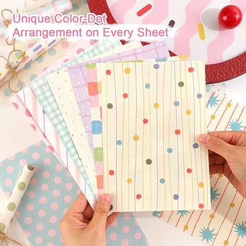 icceemee 160 Sheets of Colorful Dots Scrapbook Paper, journaling Scrapbook Supplies Craft Collage Paper Set, Junk Journal Bullet Journal Poster Room Decor for Card Making Decorative Gifts - Image 2