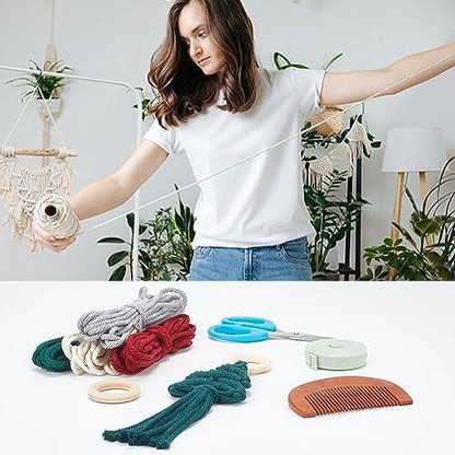 INFUNLY 4 Set DIY Macrame Christmas Tree kit Boho Macrame Kits for Adults Woven Macrame Wall Hangings Ornaments Kits for Adults with Instruction and Video Holiday Home Decor - Image 5
