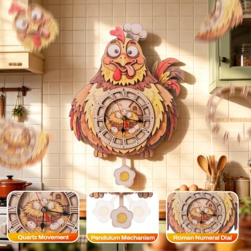 3D Puzzles for Adults Chef Chicken Clock Crafts for Adults - Image 2