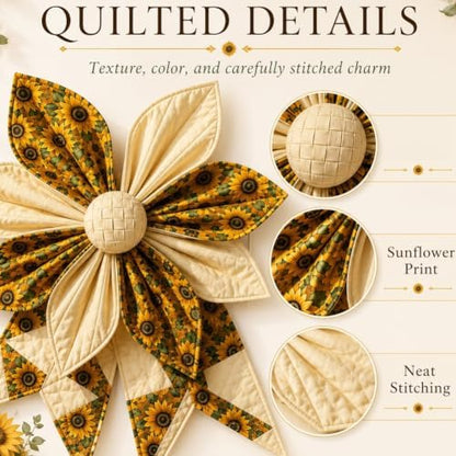 JMHKKUJ Large Patchwork Bow Sewing Kit, Farmhouse Fabric Folded Flower - Image 3