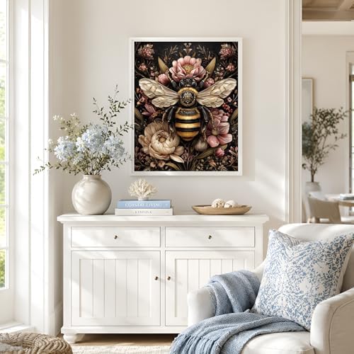 NXIKYO Bee Paint by Numbers Kit for Adults Beginner, Bee Flowers Adult Paint by Number Kits on Canvas, DIY Acrylic Oil Easy Painting by Numbers for Home Wall Decor 16 X 20 inch (Without Frame) - Image 4
