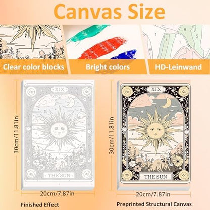 Tarot Paint by Numbers Kit for Adults with Frame, 3 Pack, 7.8x11.8 inch - Image 2