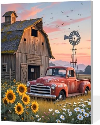 ACANDYL Paint by Numbers Kit for Adults Beginner Farm Paint by Number Truck by ACANDYLPaintbyNumbersKits