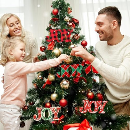 Large Christmas Wooden Ornaments to Paint 10Pcs, DIY Blank Unfinished Joy Wood Cutout Ornament for Crafts Hanging Decorations, Thanksgiving Wedding Birthday Party Decoration - Image 2