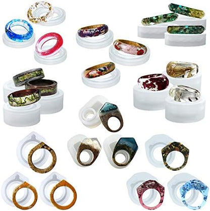 Resin Ring Silicone Molds for UV Jewelry Making Epoxy Casting 24-Count by FUNSHOWCASE