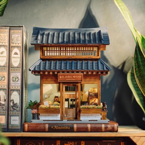 ANAVRIN Book Nook Ikseon-Dong Hanok Bakery Miniature House 3D Booknook for Adults, Teens and Book Lovers, Library Decor, Creative Gift for Family, Friends, and Elderly - Image 2