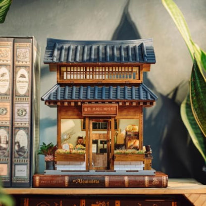 ANAVRIN Book Nook Ikseon-Dong Hanok Bakery Miniature House 3D Booknook for Adults, Teens and Book Lovers, Library Decor, Creative Gift for Family, Friends, and Elderly - Image 2