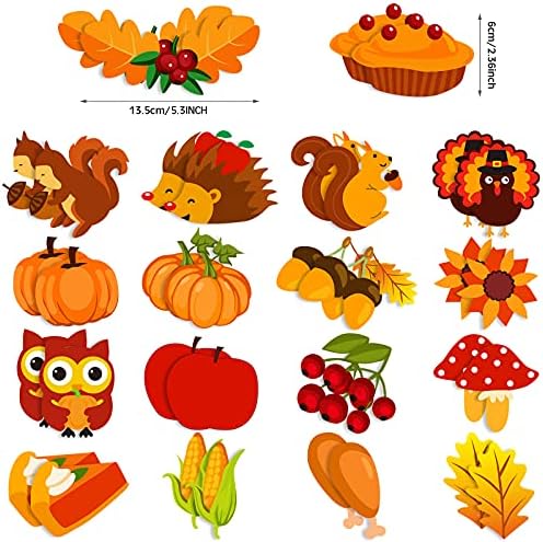 37 Pcs Fall Thanksgiving Felt Craft Kit DIY Turkey Pumpkin(Classic Style) - Image 3