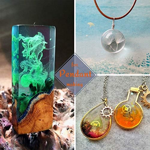NewVersion- Epoxy Resin UV Glue Kit Clear Transparent Solar Curing with Lamp Molds Liquid Color Pigments 30 Bezels for Pendants Earrings 36 Decorations + Tapes Eyelets Tweezers for Jewelry Making - Image 6