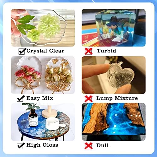VidaRosa Epoxy Resin Kits for Beginners with molds,Dried Flower，600ml/ 21.16oz Crystal Coating for Art, Craft, Jewelry Making, River Tables,2 Gloves, 2 Measuring Cup and 2 Wooden Sticks - Image 5