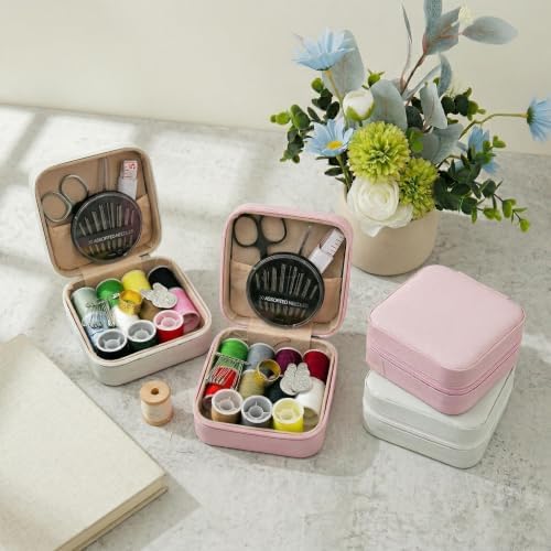 Portable Sewing Kit for Adults, Travel Sewing Supplies with Needles, Thread, Scissors, Zipper Repair Kit, Mini Emergency Sewing Set for Home, Office, Beginner & on-the-Go Repairs (Pink) - Image 7