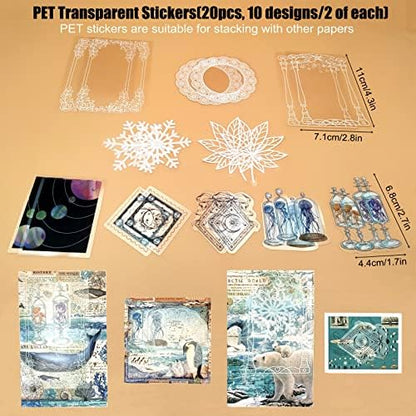 Esweny 100 PCS Vintage Ephemera Pack Journaling Scrapbooking Supplies Scrapbook Sticker Paper Kit for Junk Journal Planners Collage Craft Notebooks Decoupage Album (Ocean) - Image 5
