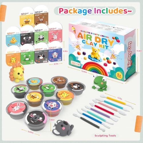 Air Dry Clay Kit for Kids 3+, 10PC Modeling Clay Animal Blind Box Craft - Image 5