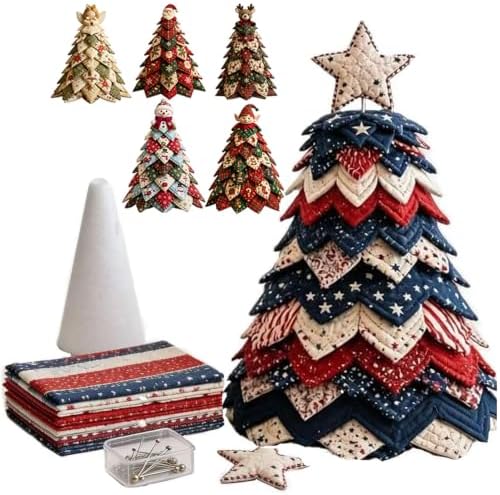 HZSprance DIY Quilted Christmas Tree Kit –3D Fabric Patchwork Kit (Black) by HZSprance