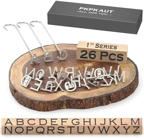 26Pcs 1" Custom Branding Iron for Wood, Leather Branding Stamp by PKPKAUT