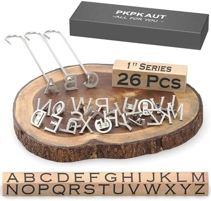 26Pcs 1" Custom Branding Iron for Wood, Leather Branding Stamp by PKPKAUT