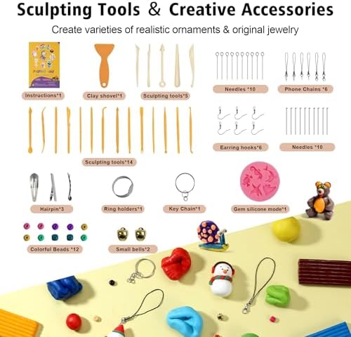 Aestd-ST Polymer Clay Kit 60 Colors, Oven Bake Modeling Clay for Kids - Image 4