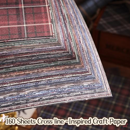icceemee 160 Sheets of pinstripe Scrapbook Paper, journaling Scrapbook Supplies Craft Collage Paper Set, Junk Journal Bullet Journal Poster Room Decor for Card Making Decorative Gifts - Image 4