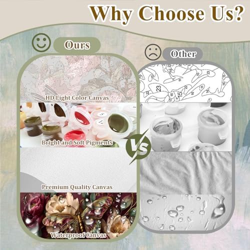 Butterfly Paint by Numbers Kit for Adults, Paint by Numbers for Adults - Image 5