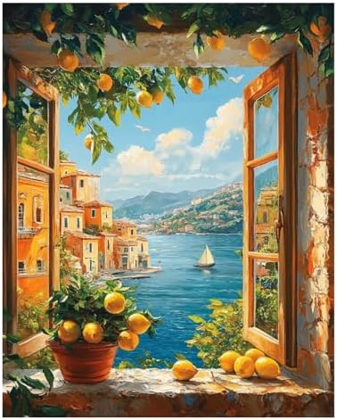 AUKELHJ Paint by Numbers Kit for Adults Beginner, Window View, 16X20 Inch by Unknown