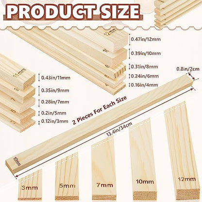 Sasylvia 20 Pcs Clay Pottery Rolling Pin Guides,10 Size,Wood Color - Image 2