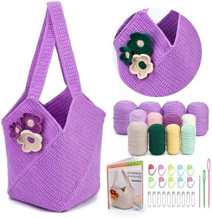 Pnytty Crochet Tote Bag Kit for Beginners, Crochet Starter Kit for Adults by Pnytty