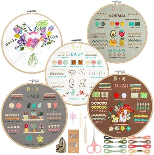 Culberta Embroidery Kit for Adults Beginner, Needlepoint Kits, Cross Stitch Craft Set with HD Video Tutorials, Hand DIY Art Supplies for Gifts (A) by Culberta