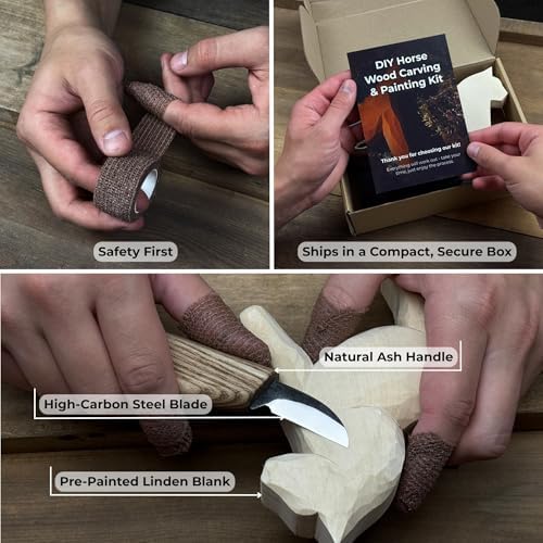 Sharky DIY Horse Wood Carving Kit for Beginners - Image 3