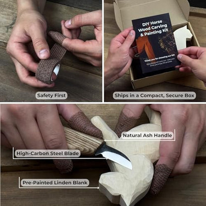 Sharky DIY Horse Wood Carving Kit for Beginners - Image 3