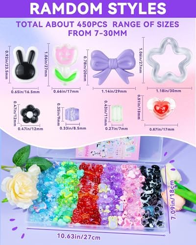 FIVEIZERO 480PCS Assorted Acrylic Beads for Jewelry & Bracelet Making - Image 2