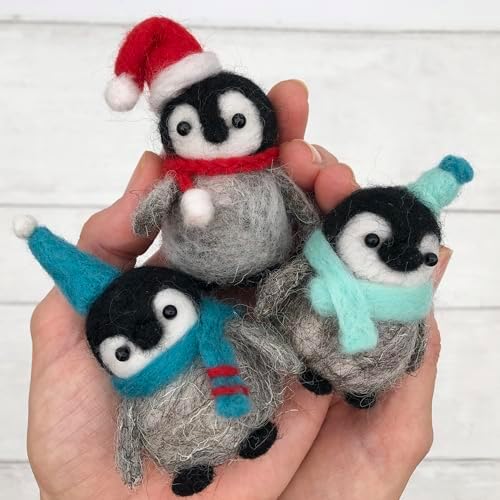 Bergin & Bath Needle Felting Kit, Penguins. Make Three Sweet Festive Decorations with This Beginner Friendly Craft kit for Adults and Teens. The Best Stocking Filler for Anyone Creative. - Image 7