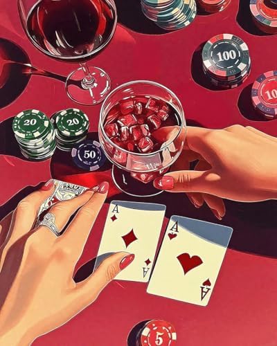 ZRIZQ Vintage Paint by Numbers Kit for Adults Beginner,Poker,16x20 by ZRIZQ