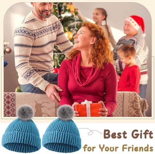 Maasechs Knitting Kit for Beginners Adults Learn to Knit Hat Scarf Glove Complete Knitting Starter Kit with Yarn, Needles, Faux Pom Pom and Step by Step Instruction for Women and Men (Lake Blue) - Image 7