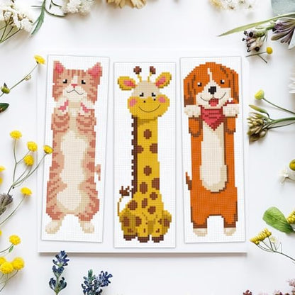 ACRNIGHEET 6PCS Cross Stitch Bookmark Kits for Beginners Cartoon Animals - Image 5