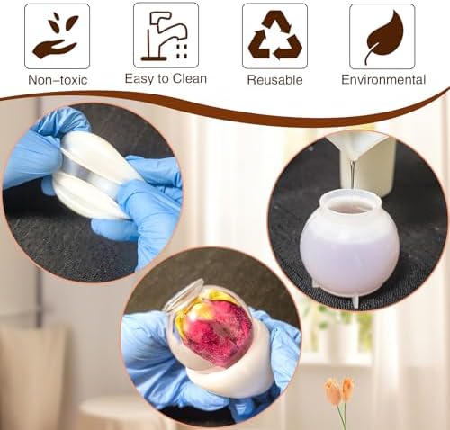 Large Sphere Resin Mold Silicone,3 pcs 4.8'' 4.1'' 3.6'' Globe Epoxy Mold - Image 5