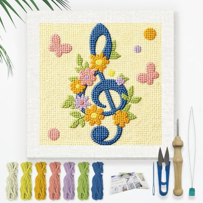 Doodlream Musical Note DIY Punch Needle Embroidery Kit for Adult Beginner by Doodlream