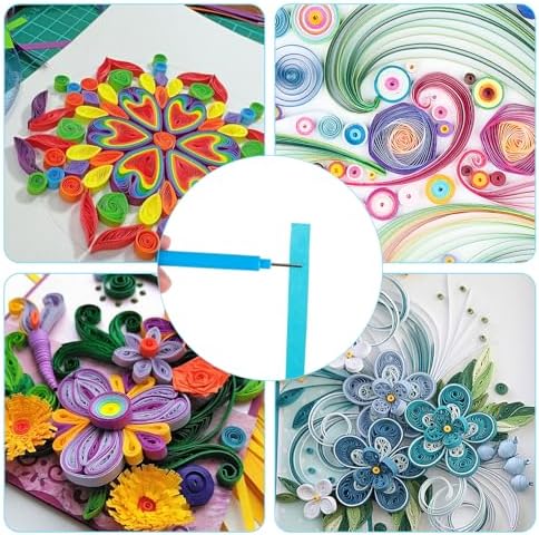 12 Pcs Paper Quilling Tools, Paper Flower Rolling Tool Rolling Curling Quilling Needle Pen DIY Cardmaking Paper Quilling Pen for Art Craft DIY Paper Cardmaking Project(4 Colors) - Image 7