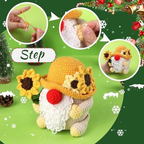 SOCNITC Santa Claus Knitting Crochet Kit for Beginners with Crochet Hook - Image 4
