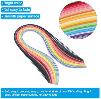 PATIKIL 180pcs Quilling Paper Strips Paper Flowers Quilling Kits 1/8"(3mm) Origami Paper for Adults Beginner Art Craft, 21"(54cm) 36 Colors - Image 3