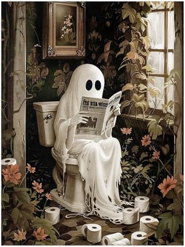 Halloween Ghost Paint by Numbers Kit for Adults, 16x20 inch by MANDUN