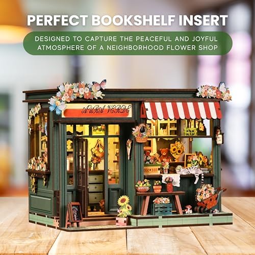 DIY Book Nook Kit LED 3D Puzzle (Aura Verde Flower Room) - Image 3