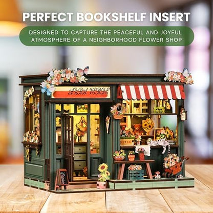 DIY Book Nook Kit LED 3D Puzzle (Aura Verde Flower Room) - Image 3