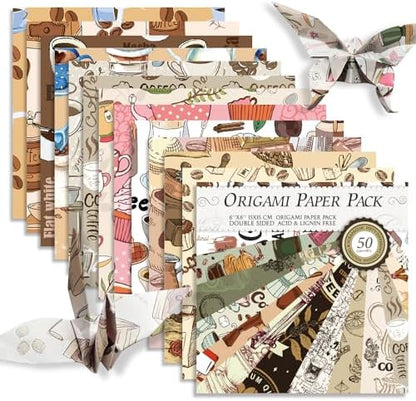 6x6" Origami Paper,50Sheets Double Sided Colored Paper,Square Craft Paper by Mifuner