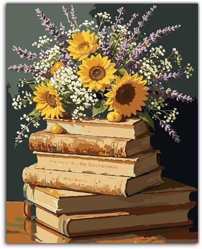 ZTOTZ Paint by Numbers with Flower, Simple Paint- by -Numbers Kits Book by ZTOTZ
