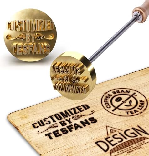 Custom Branding Iron for Wood, Food & Leather | Personalized Wood Branding Iron for Logo, Name, & Patterns | Leather Stamping Kit for Logo Making (3.5" X 3.5" Stamp Head) by TESFANS