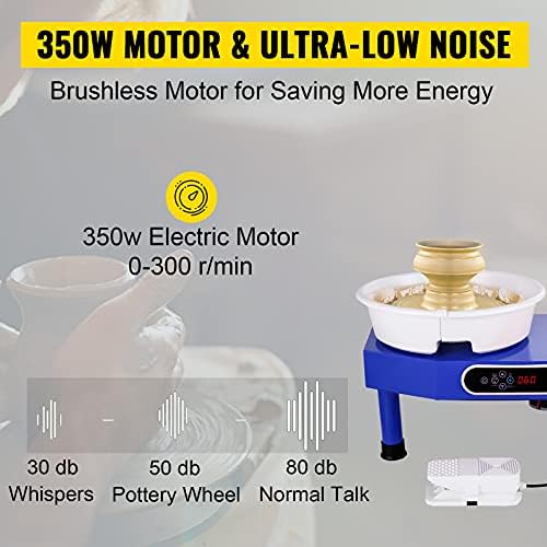 VEVOR Pottery Wheel, Pottery Forming Machine 9.8" LCD Touch Screen, 350W Ceramic Pottery Electric DIY Clay Sculpting Tools, Foot Pedal & Detachable ABS Basin for Adults and Beginners Art Craft - Image 6