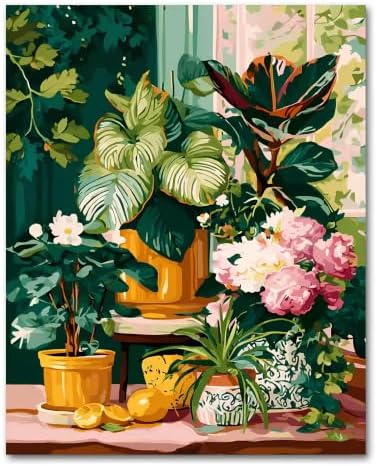 ICYANART Plant Paint by Numbers Kit for Adults, Adult Paint by Number Kits by Unknown