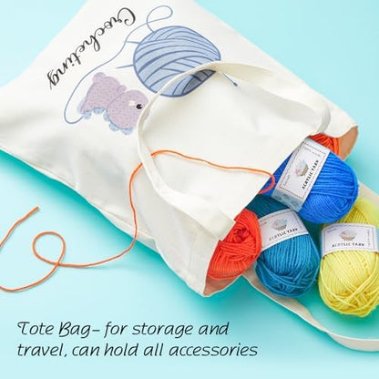 INSCRAFT Crochet Kit for Beginners Adults, 30 Acrylic Yarn Skeins 1650 Yards Yarn, 105 PCS Crochet Kit with Hooks Set,Includes Canvas Tote Bag, Ideal Starter Pack for Professionals - Image 3