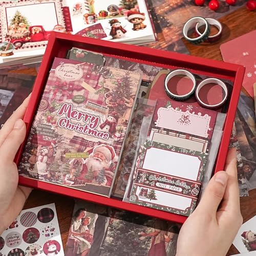 Curated Vintage Paper Craft Kit for Adults - Botanical Collage Supplies for Creative Journaling, Scrapbooking & Artful Relaxation-Christmas Theme - Image 7